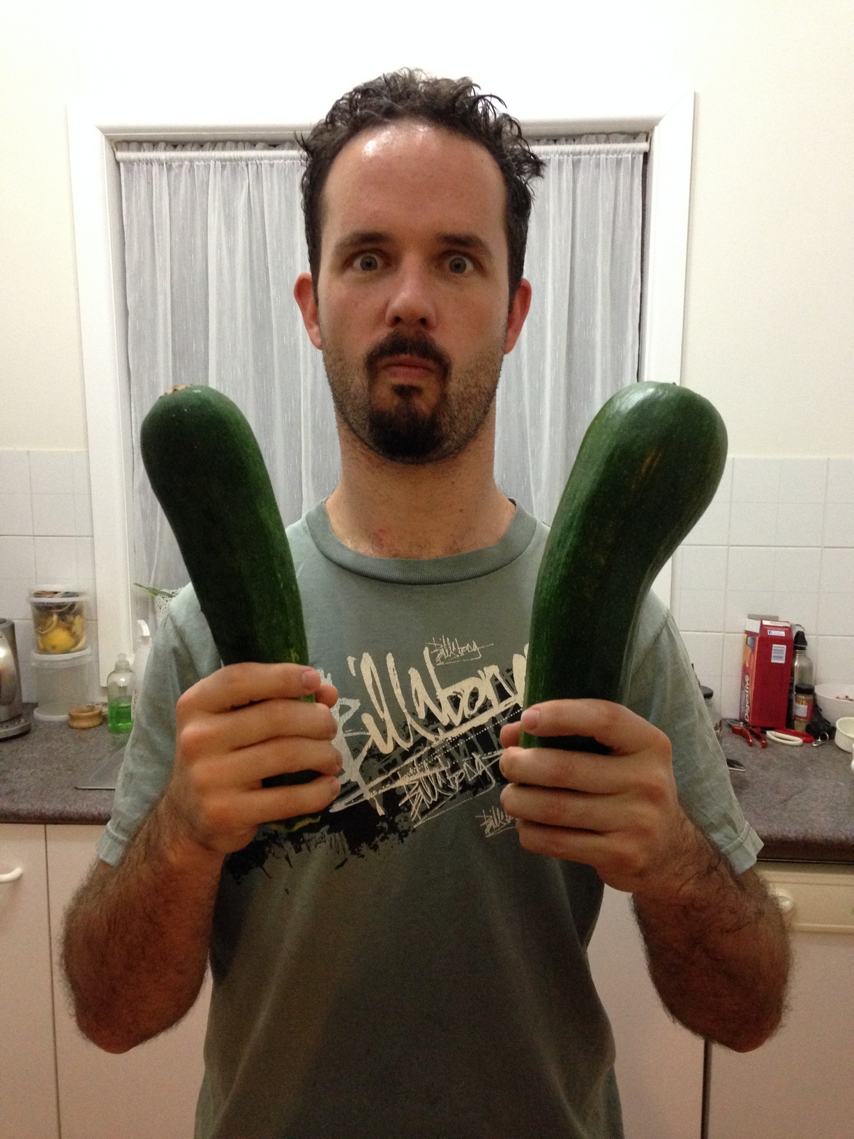 Two rather large zucchinis