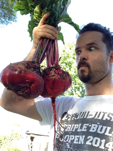 Giant beetroots! Again, left these a bit long. One of them weighed almost 1kg by itself.