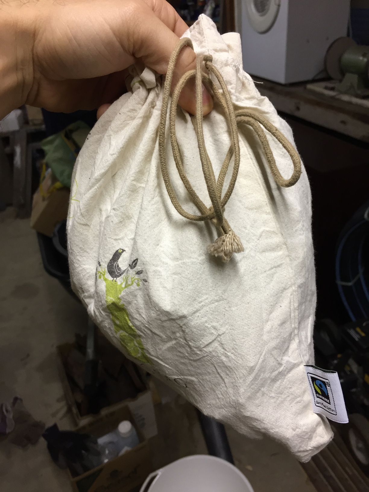 This is the canvas bag I stored the wheat in.