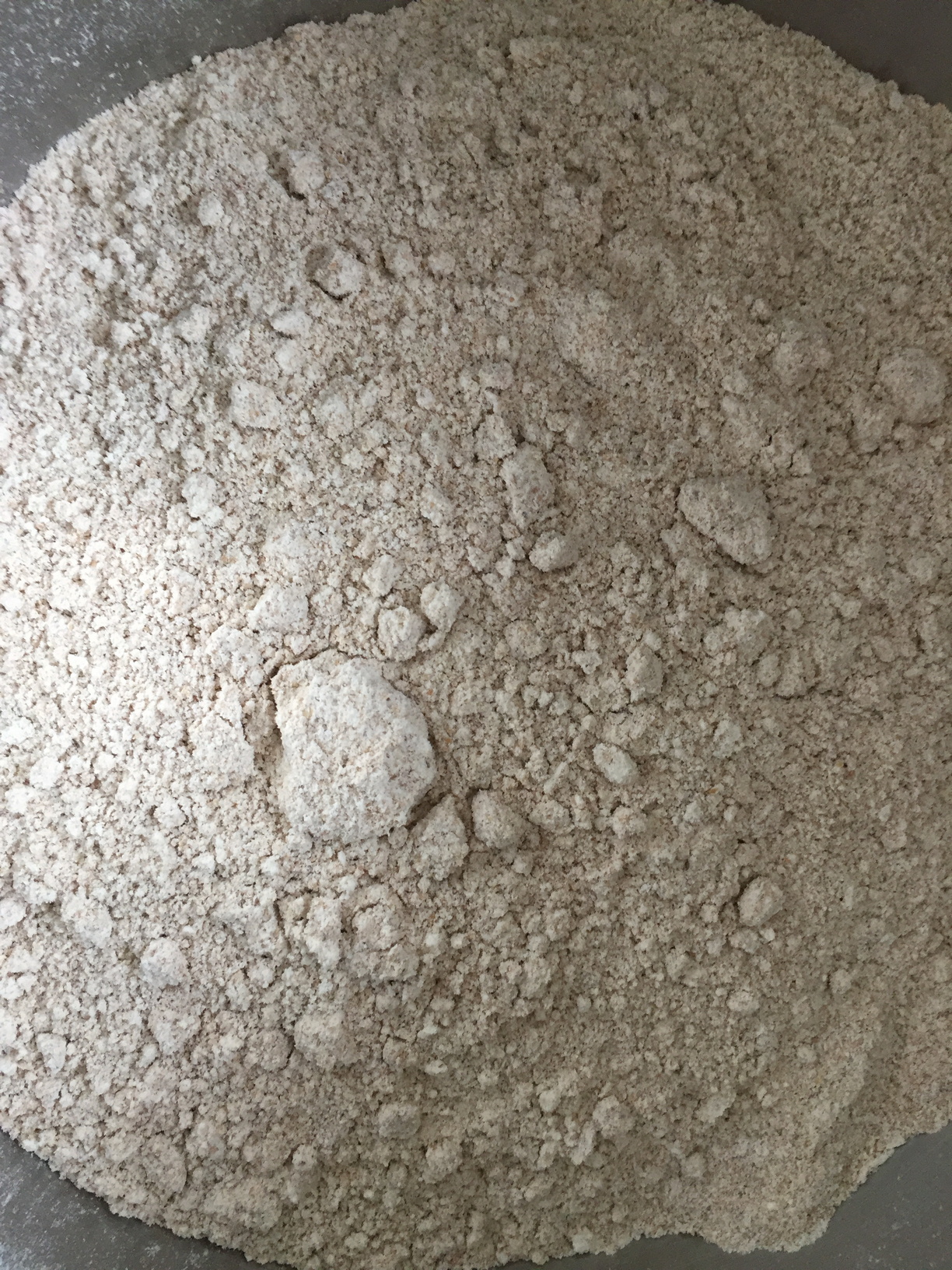 The chopped flour. You can see that it does have a gritty texture.